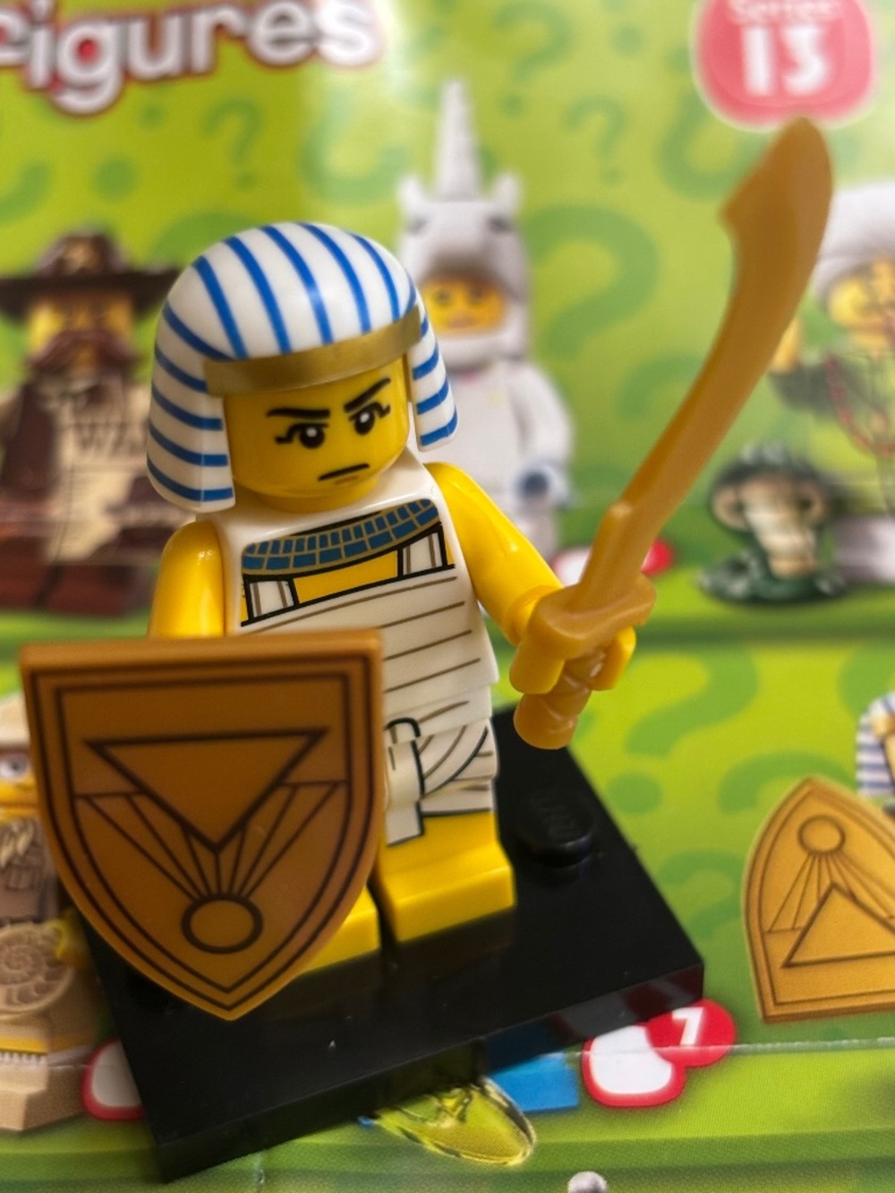 LEGO SERIES 13 "Egyptian Warrior" col13-8 with stand, pamphlet & accessories.